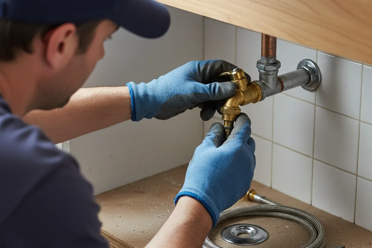 Shutoff valve and fitting work during Well Pump Repair in Vail